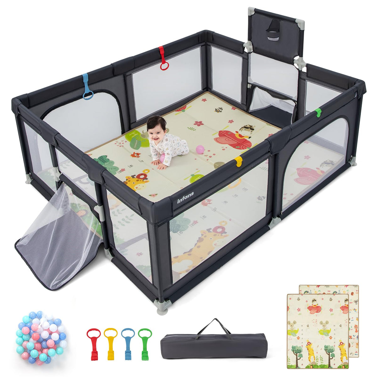 Portable Playpen Baby Plastic Play Yard Baby Playpen With Mat