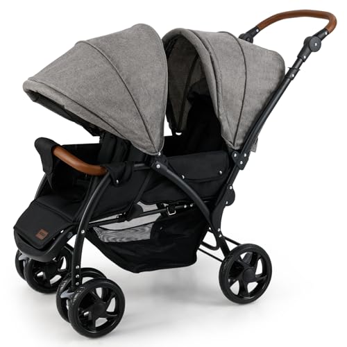 double stroller bassinet INFANS Double Stroller, Foldable Baby Tandem Stroller with Djustable B – Infansbaby