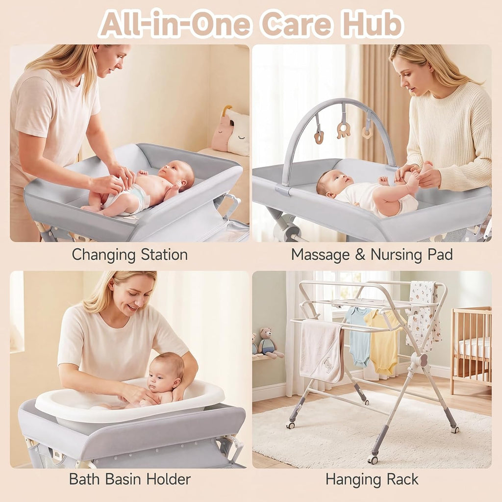 evenflo changing table INFANS Portable Foldable Baby Changing Table with Wheels, Adjustable H –  Infansbaby