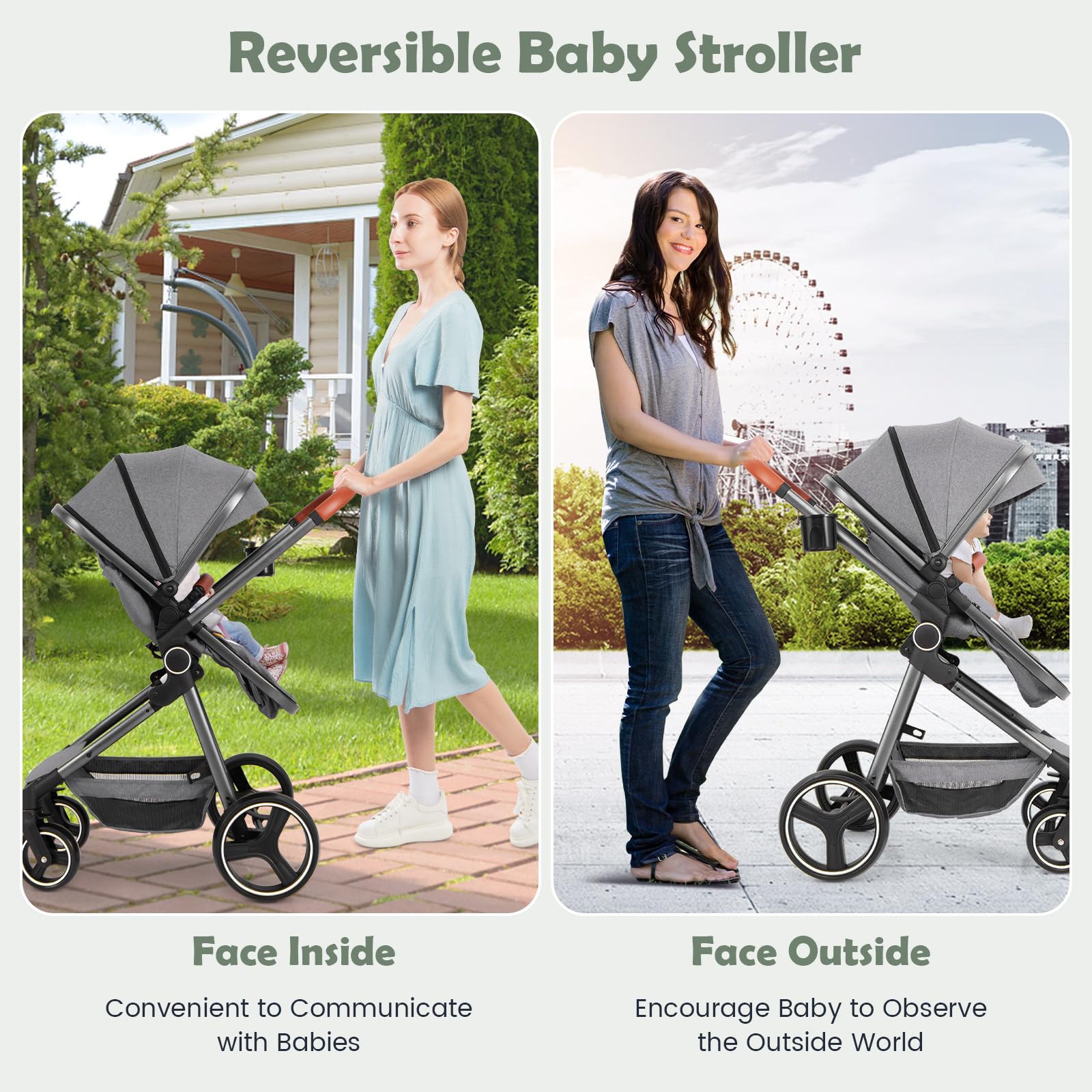 INFANS in Baby Stroller, Convertible Stroller, Foldable High