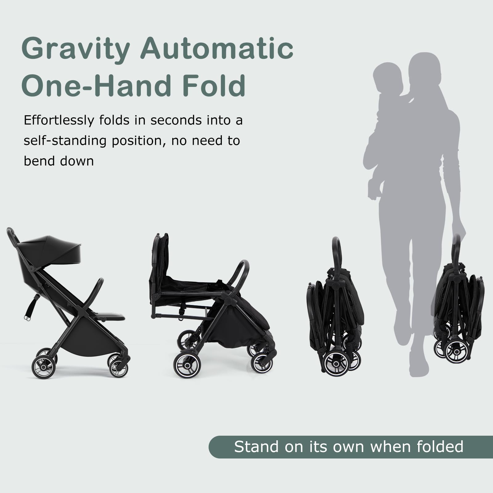 infans lightweight baby stroller aluminium frame w/ net for travel INFANS Lightweight Baby Stroller, One-Hand Gravity Fold, Compact Trave – Infansbaby