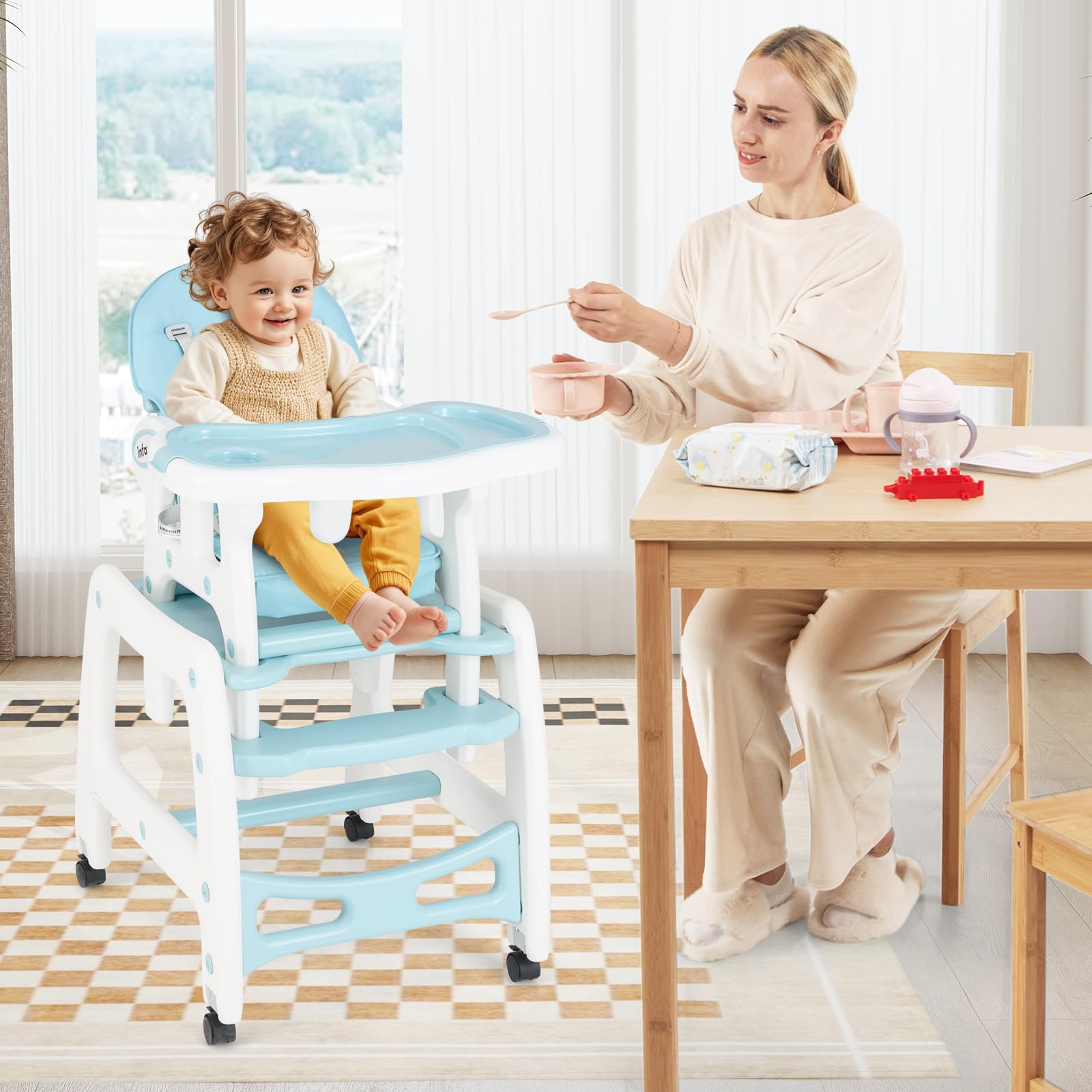 INFANS in Baby High Chair, Convertible Toddler Table Chair Set