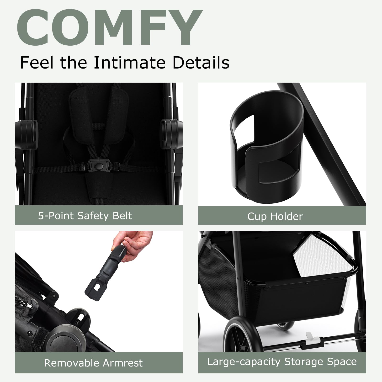 INFANS 2-in-1 Baby Stroller With Bassinet – Reversible Seat, One-Hand Fold, Compact Travel Pushchair For 0-36 Months