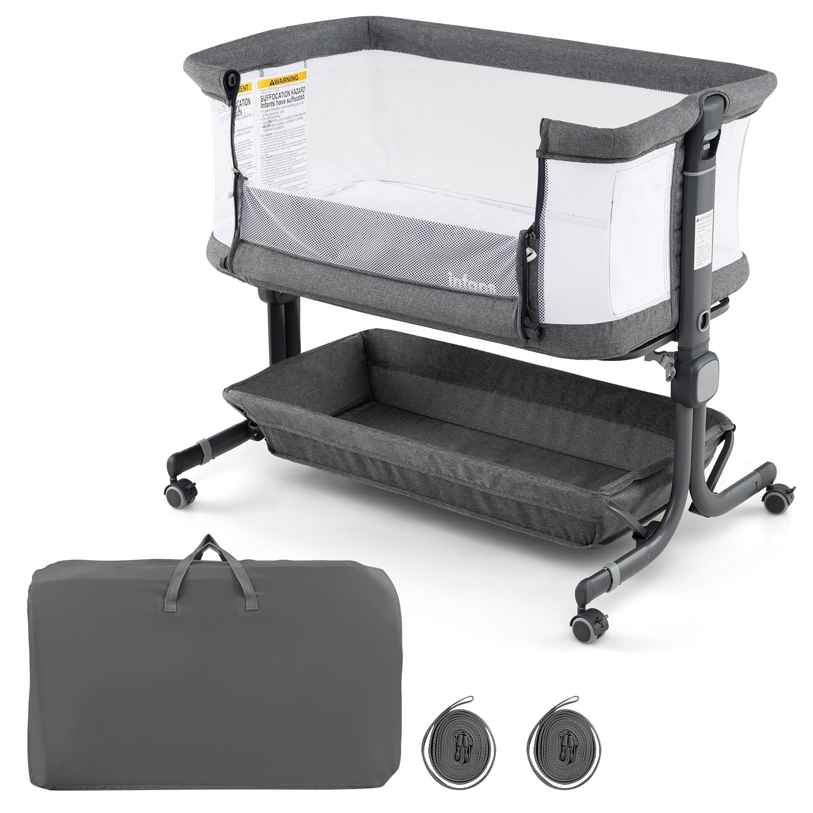 INFANS in Baby Bassinet, Bedside Sleeping with Comfy Mattress