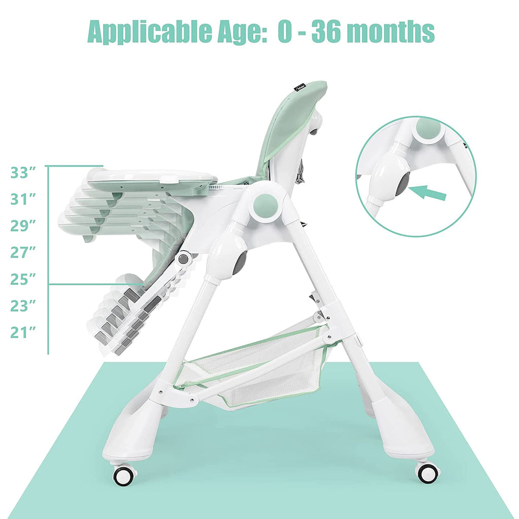 High Chair with One-Hand Removable TrayFoldable for Baby INFANS