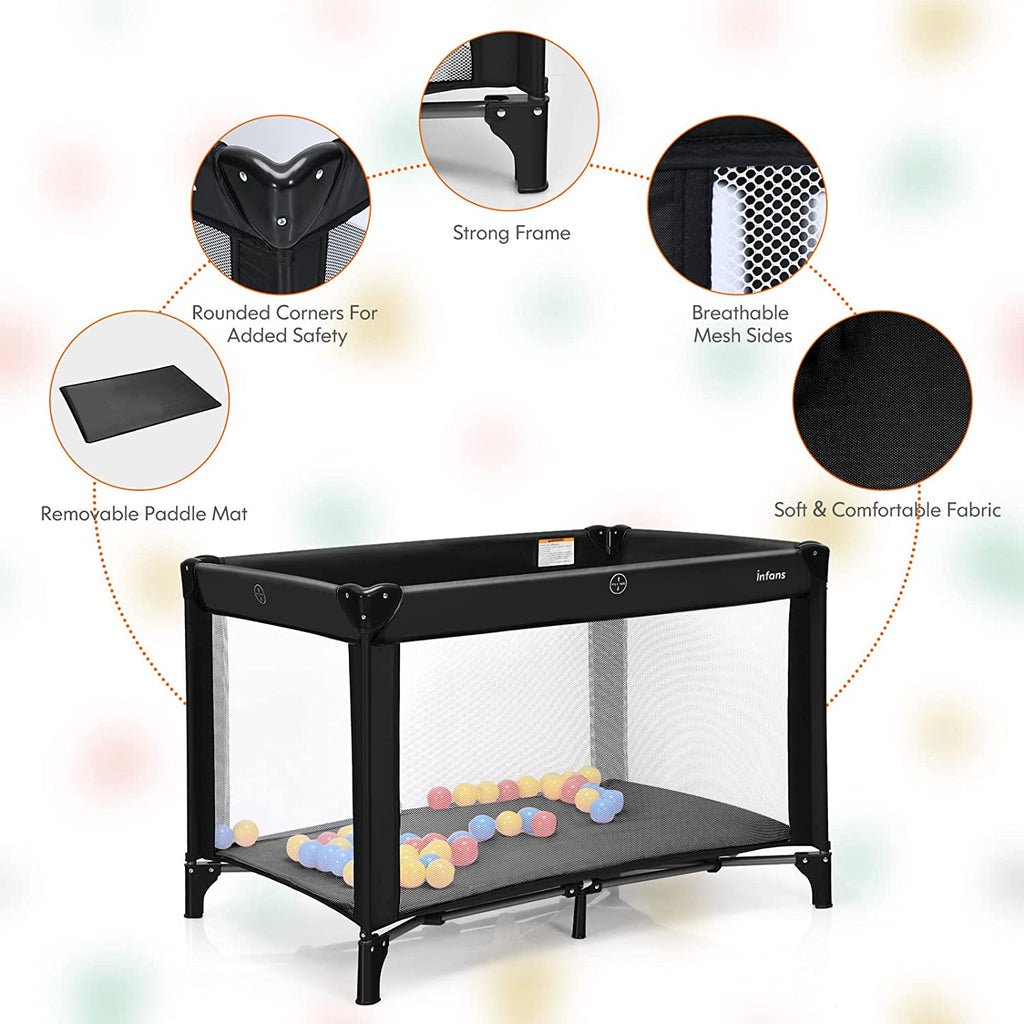 Portable Playard with 50pcs Ball Pit Balls Playpen Activity Center INFANS
