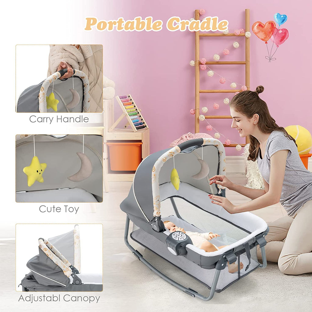 4-in-1 Portable Nursery Center for Baby Kid Infant Comfortable Playard with Bassinet INFANS