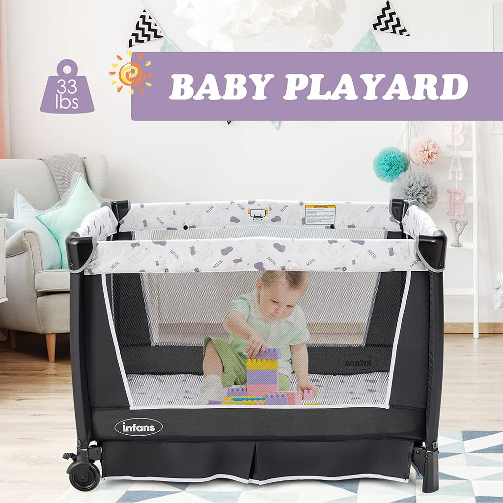 4-in-1 Portable Nursery Center for Baby Kid Infant Comfortable Playard with Bassinet INFANS