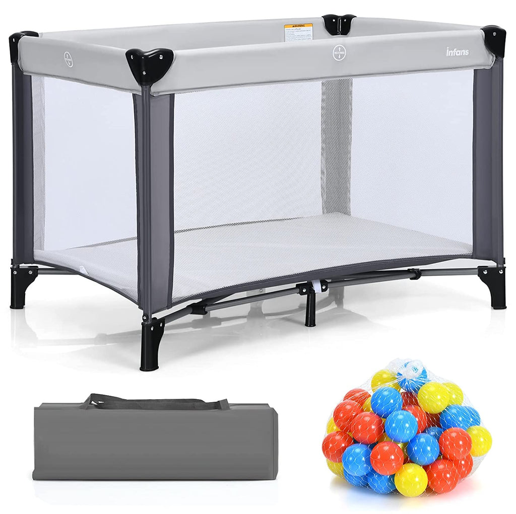 Portable Playard with 50pcs Ball Pit Balls Playpen Activity Center INFANS