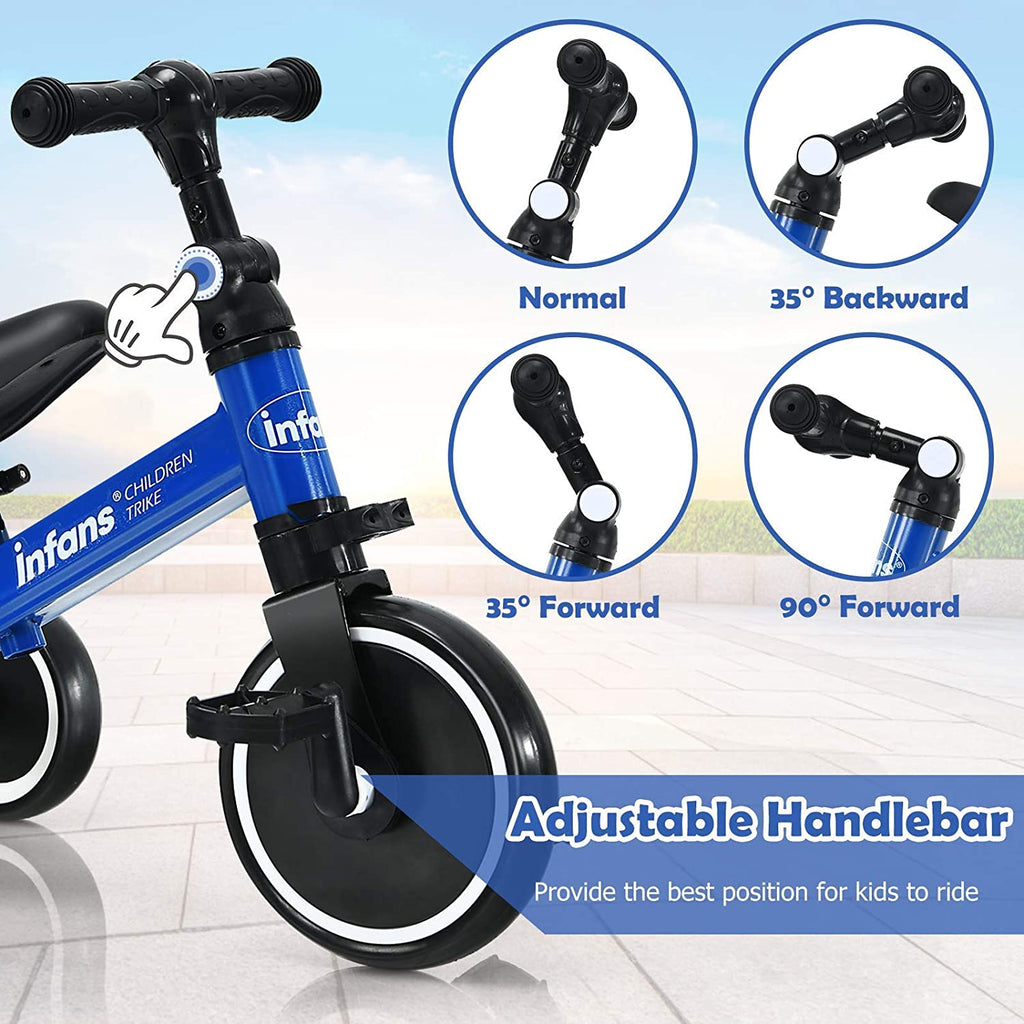 Kids 3 Wheels Tricycles  Wheels with Detachable Pedal INFANS