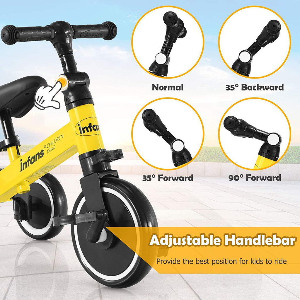 Kids 3 Wheels Tricycles  Wheels with Detachable Pedal INFANS