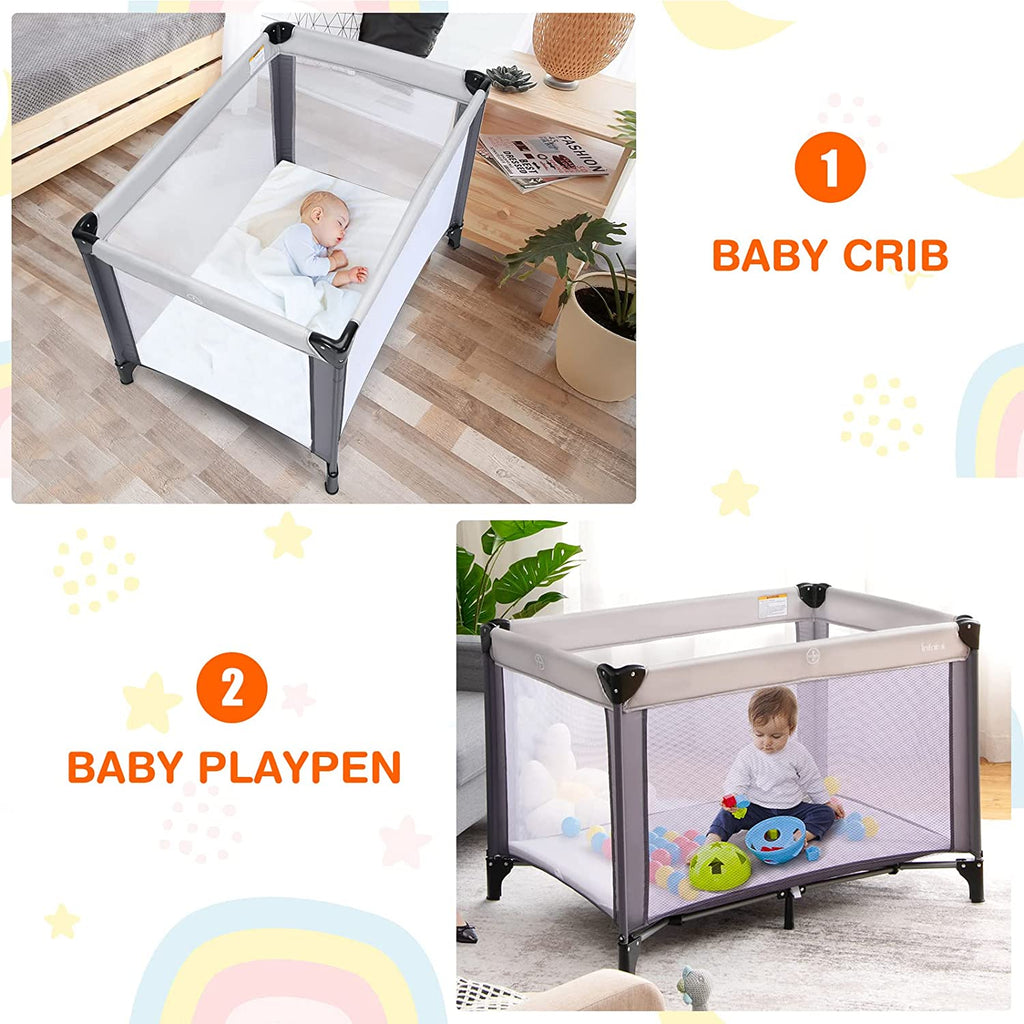 Portable Playard with 50pcs Ball Pit Balls Playpen Activity Center INFANS