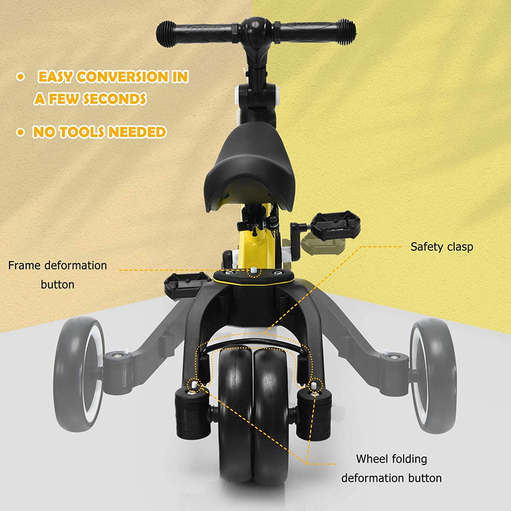 Kids 3 Wheels Tricycles  Wheels with Detachable Pedal INFANS