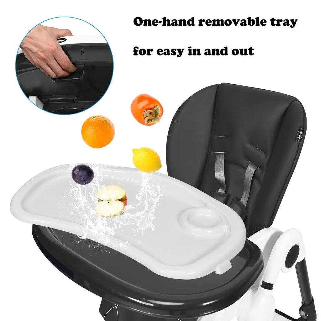 High Chair with One-Hand Removable TrayFoldable for Baby INFANS