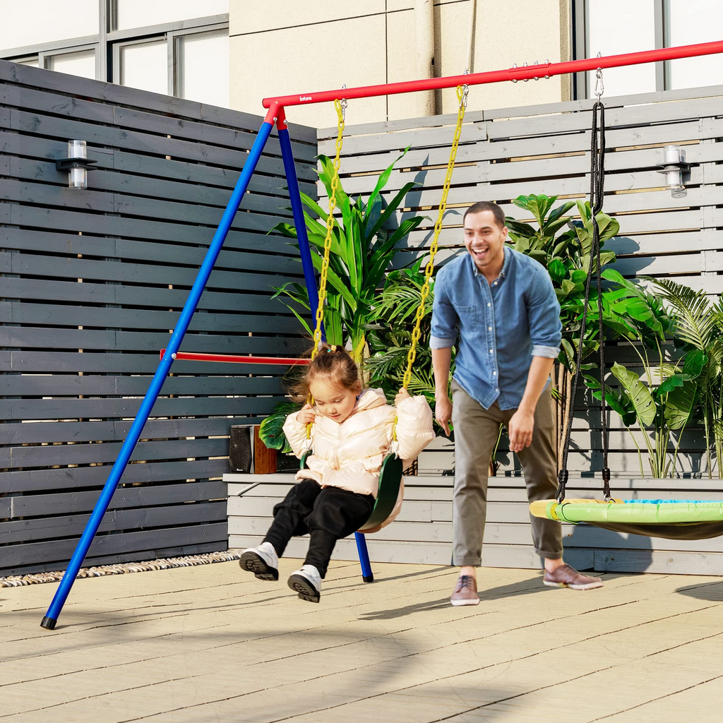 Extra Large A-Frame Swing Stand for Kids and Adult Indoor Outdoor Activity Backyard Playground INFANS