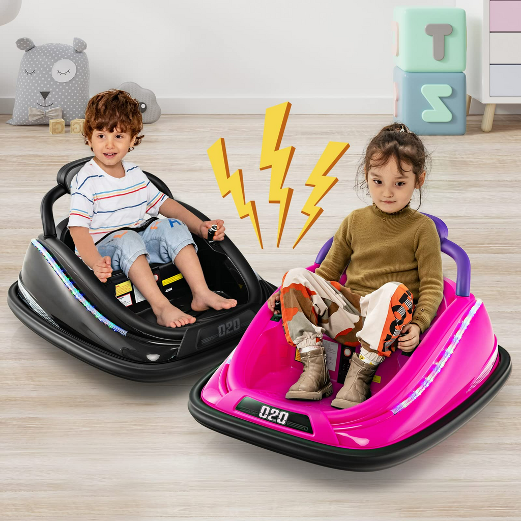 INFANS Bumper Car for Toddlers, 12V Kids Electric Ride on Toy with Remote Control INFANS
