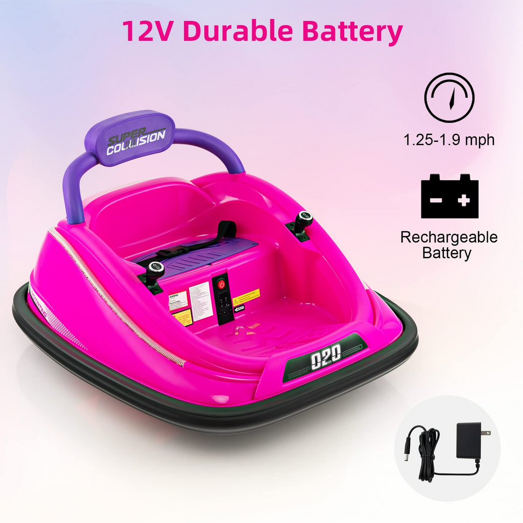INFANS Bumper Car for Toddlers, 12V Kids Electric Ride on Toy with Remote Control INFANS