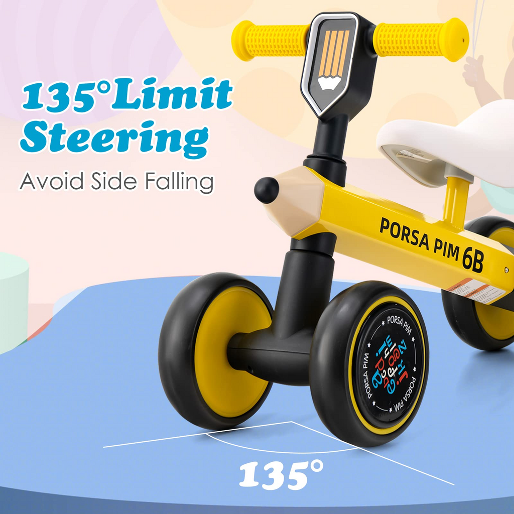 INFANS Baby Balance Bike, Toddler Ride On Bicycle for 1 Year Old, Kids No Pedal Sliding Toy with Silent Wheels INFANS