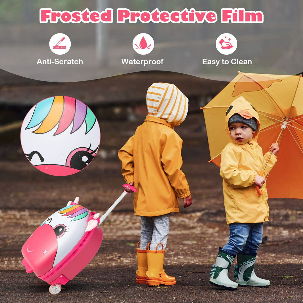 INFANS Kids Luggage, 16’’ Carry On Rolling Suitcase for Girls Boys with 2 Flashing Spinner Wheels INFANS