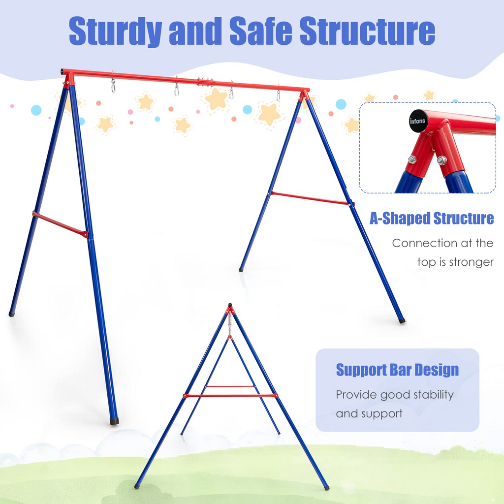 Extra Large A-Frame Swing Stand for Kids and Adult Indoor Outdoor Activity Backyard Playground INFANS