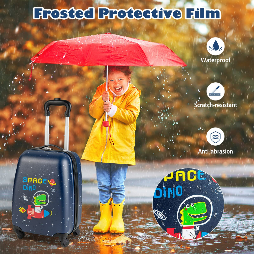 INFANS Kid Luggage Set, 12’’ Travel Backpack and 16’’ Carry on Suitcase with Rolling Spinner Wheels for Children Boys Girls INFANS