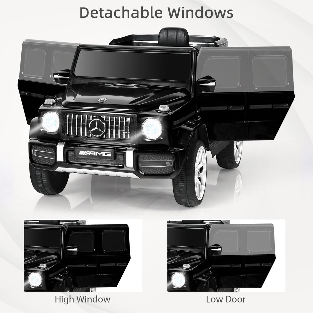 INFANS 12V Kids Ride On Car, Licensed Mercedes Benz G63 Electric Vehicle with Remote Control, Double Open Doors, Music, Bluetooth, 2 Speeds, Wheels Suspension, Battery Powered Driving Toy INFANS