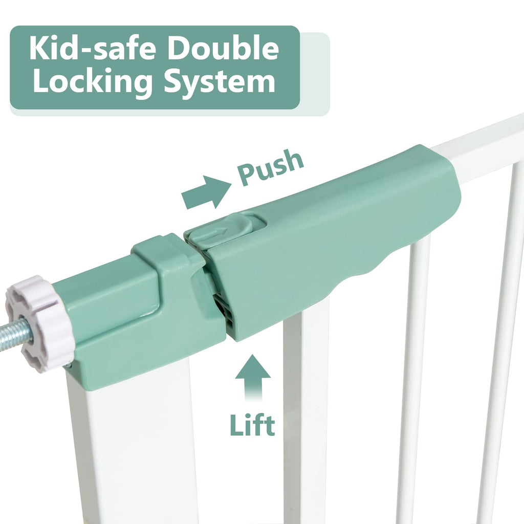 INFANS Baby Gate 27.5’’-47’’, Auto Close Safety Banister for Kids and Pets, Easy Step Extra Wide Tall Child Dog Gates INFANS