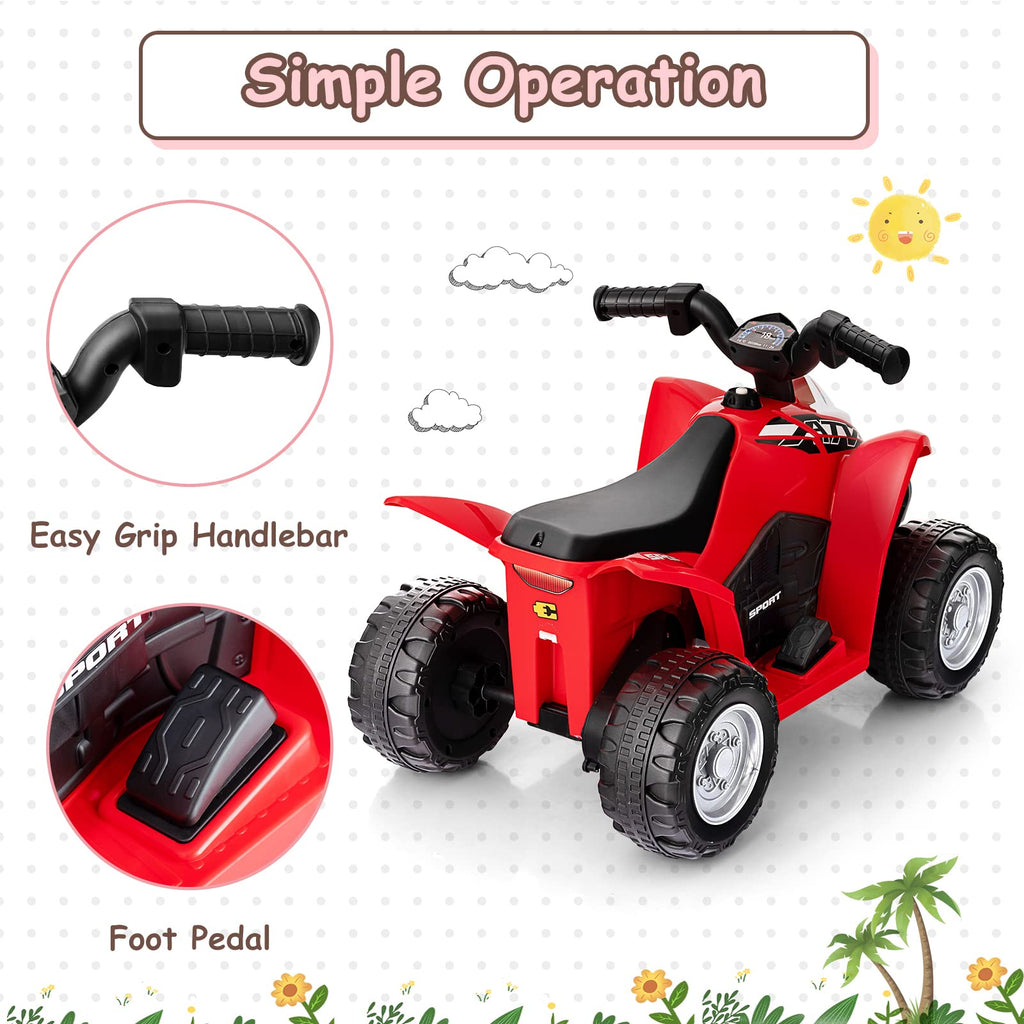 Infans Kids Ride On ATV, 6V Electric Vehicle for Toddlers, 4 Wheeler Battery Powered Motorized Quad Toy Car INFANS