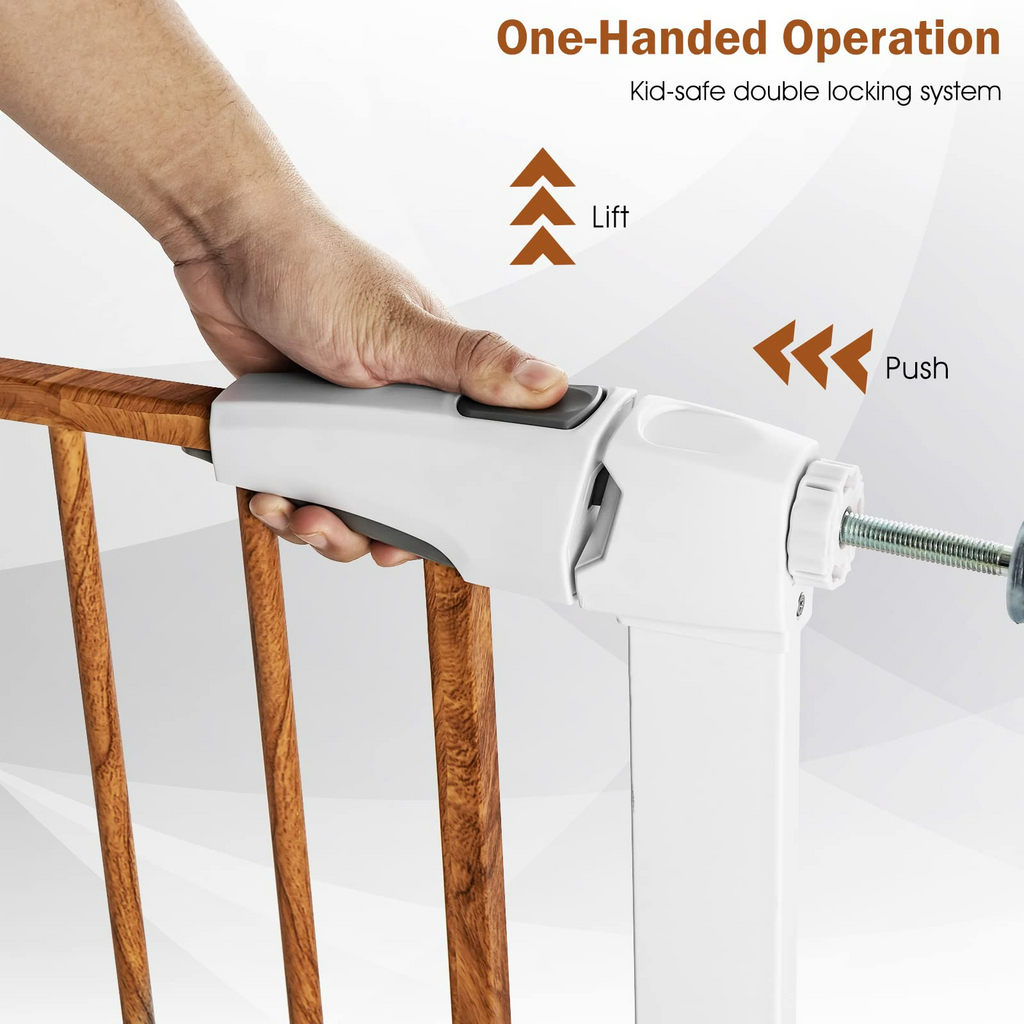 INFANS Baby Gate, 29.5" to 32" Wide Banister Safety Kids and Pets Fence for Doorway Stairs INFANS