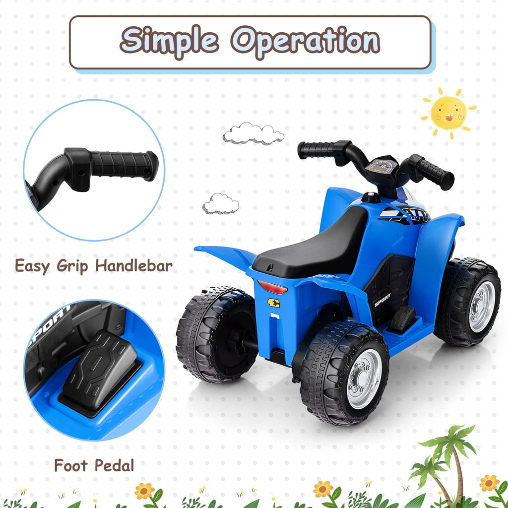 Infans Kids Ride On ATV, 6V Electric Vehicle for Toddlers, 4 Wheeler Battery Powered Motorized Quad Toy Car INFANS