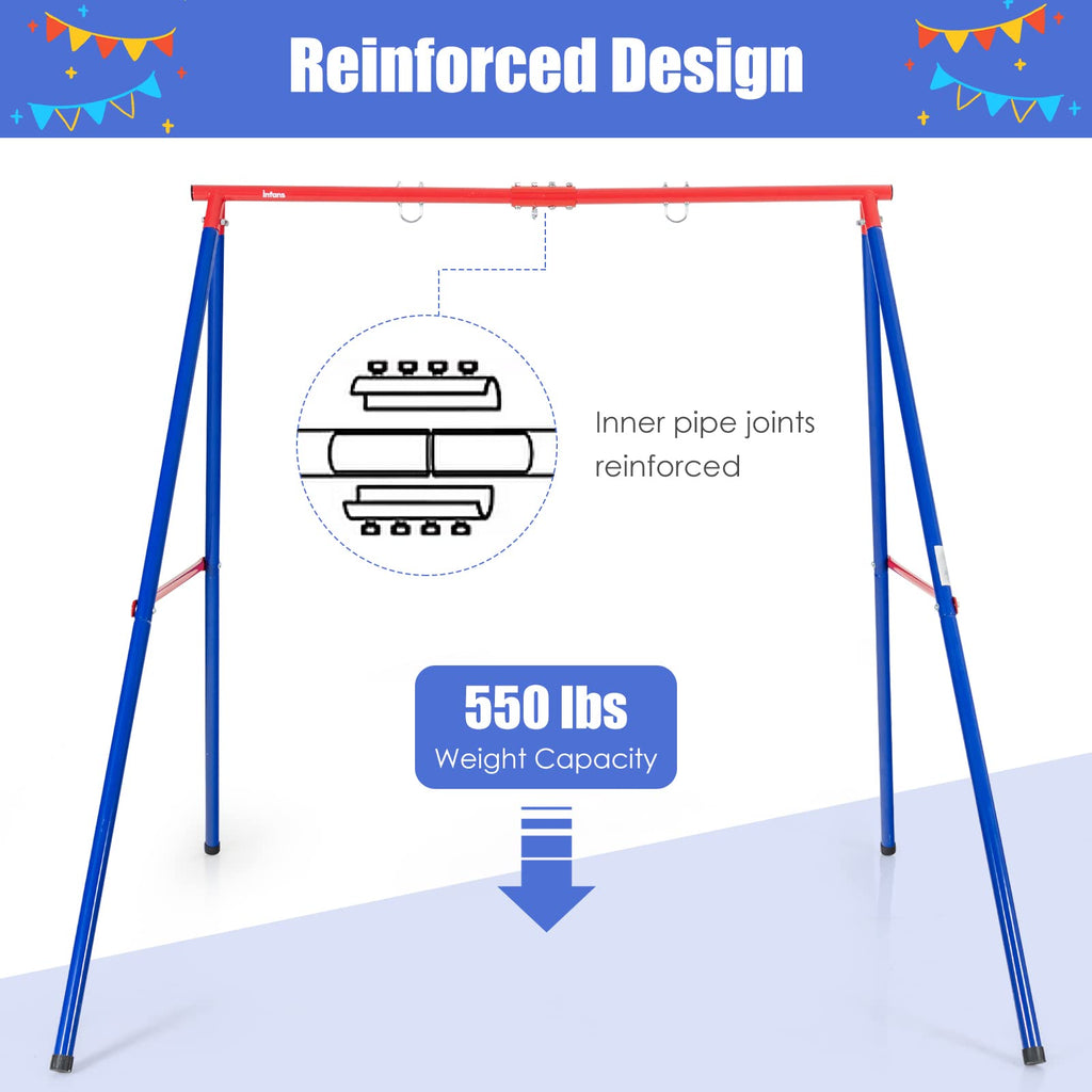 550lbs Heavy Duty Metal Swing Frame | Extra Large A-Frame Swing Stand for Kids and Adult Outdoor Backyard Playground INFANS