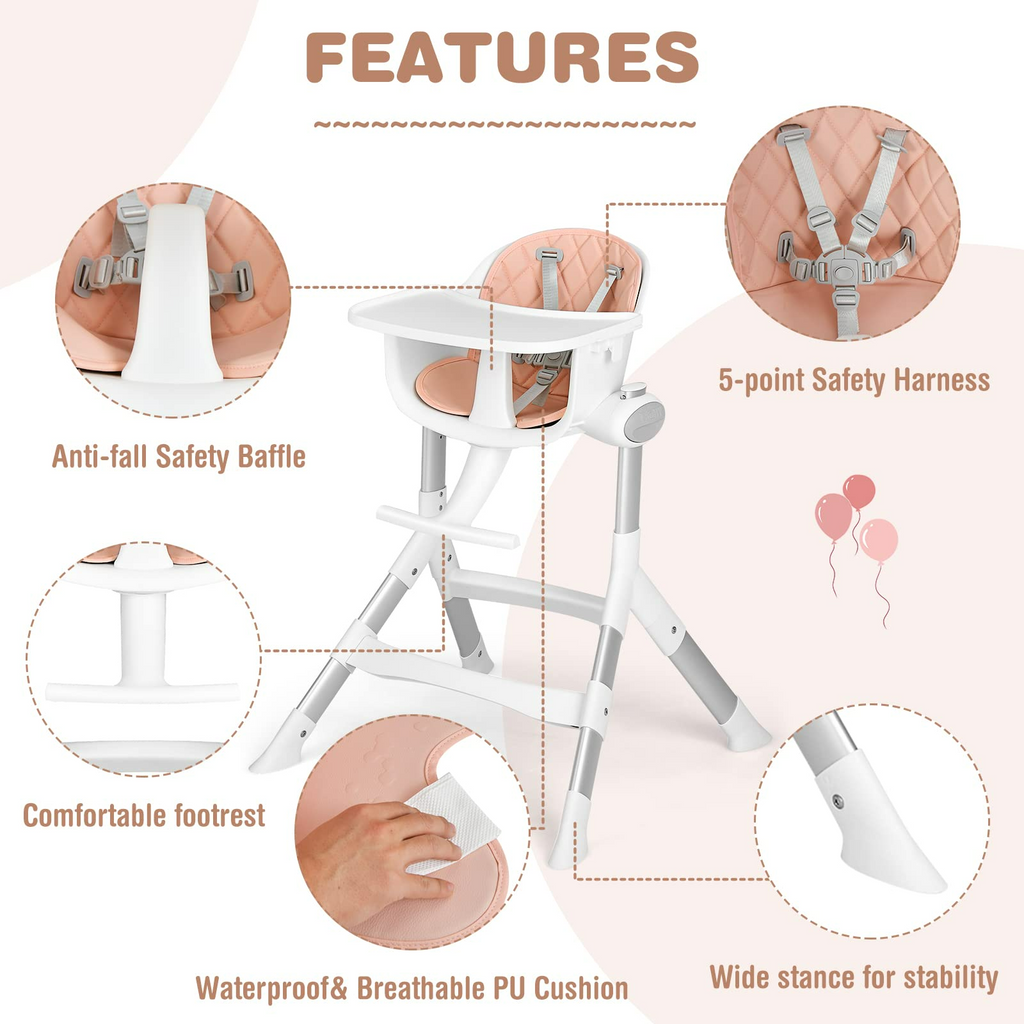 INFANS Baby High Chair, Modern Convertible Design Highchair with Aluminum Construction INFANS