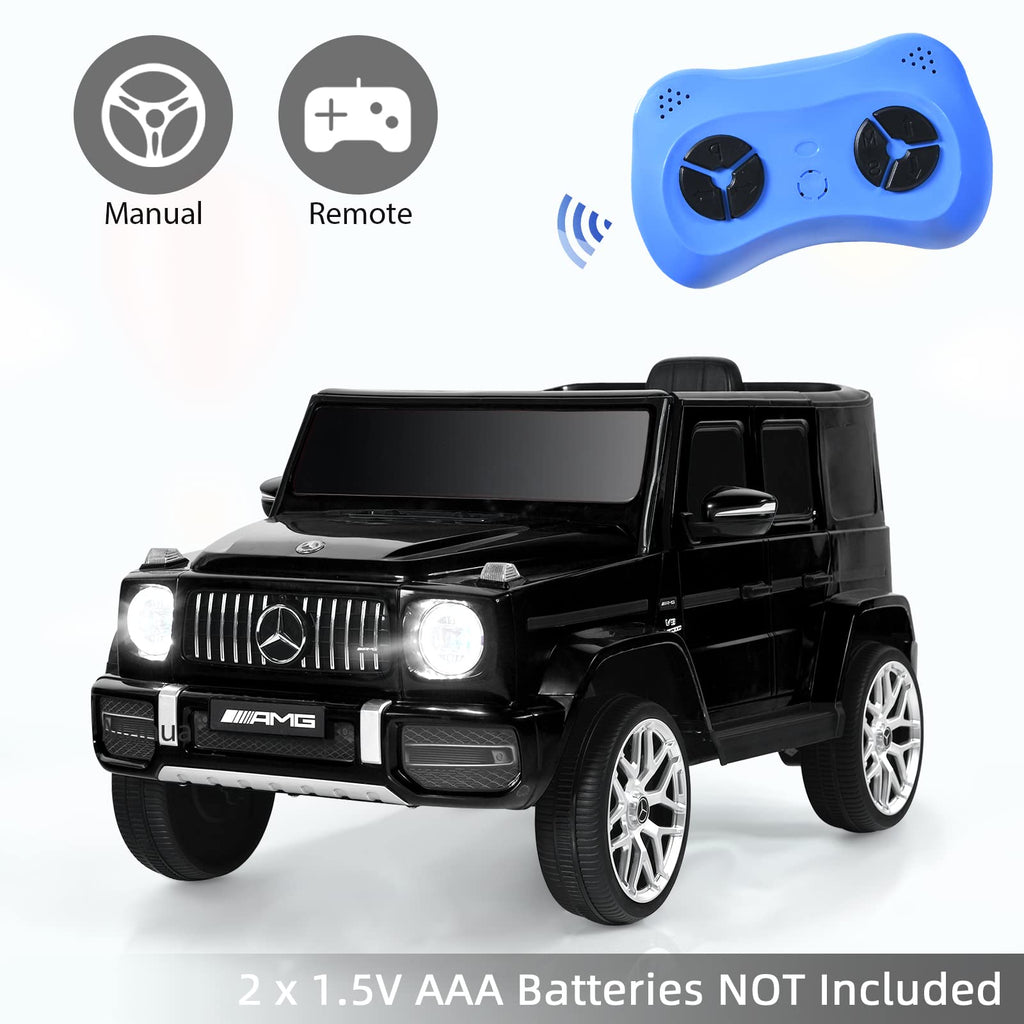 INFANS 12V Kids Ride On Car, Licensed Mercedes Benz G63 Electric Vehicle with Remote Control, Double Open Doors, Music, Bluetooth, 2 Speeds, Wheels Suspension, Battery Powered Driving Toy INFANS