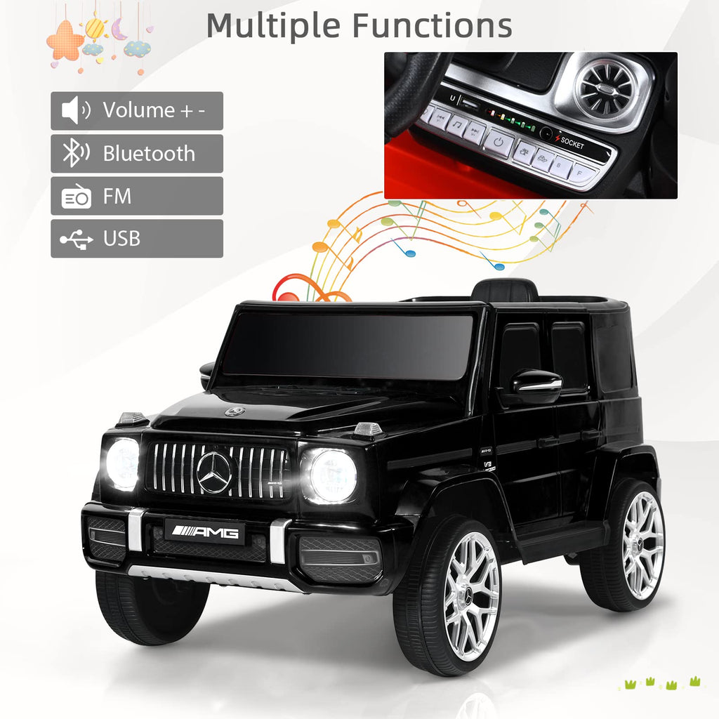 INFANS 12V Kids Ride On Car, Licensed Mercedes Benz G63 Electric Vehicle with Remote Control, Double Open Doors, Music, Bluetooth, 2 Speeds, Wheels Suspension, Battery Powered Driving Toy INFANS