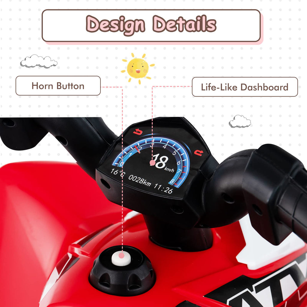 Infans Kids Ride On ATV, 6V Electric Vehicle for Toddlers, 4 Wheeler Battery Powered Motorized Quad Toy Car INFANS