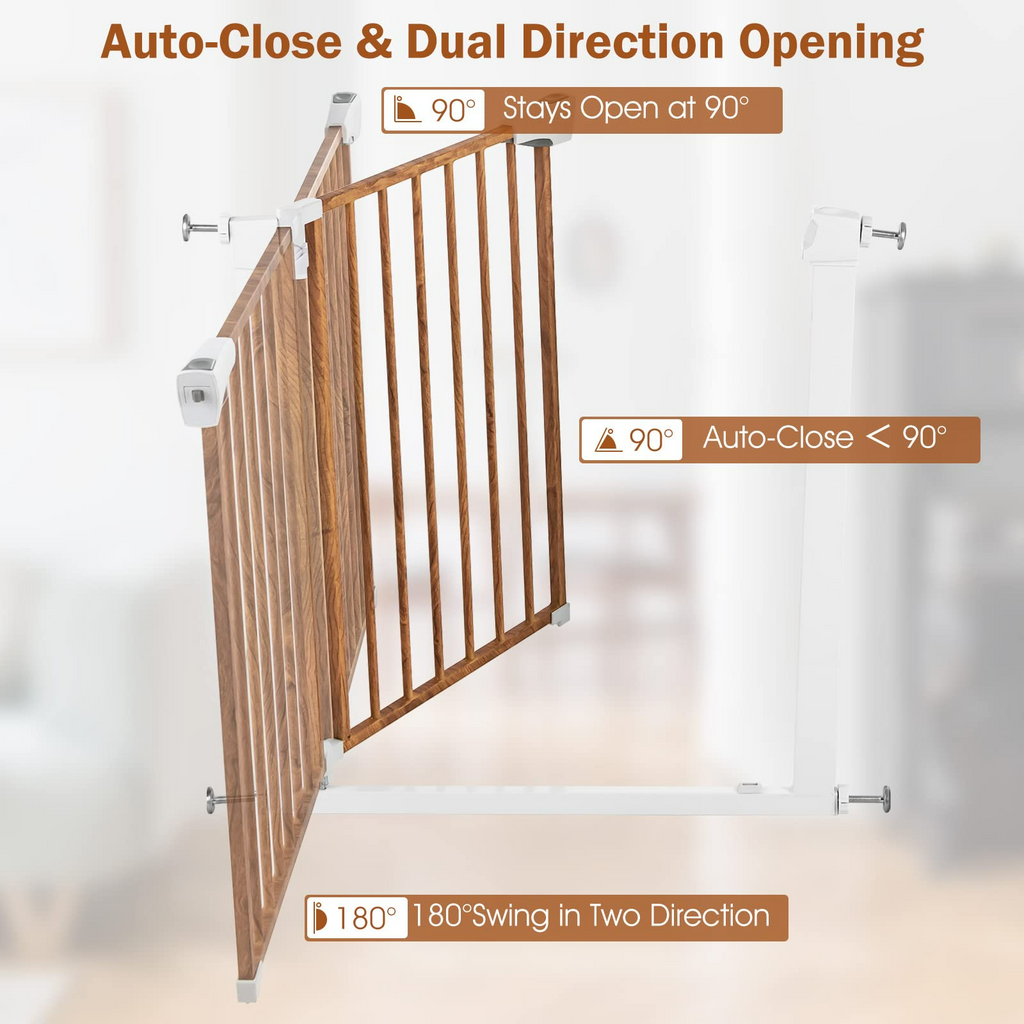 INFANS Baby Gate, 29.5" to 32" Wide Banister Safety Kids and Pets Fence for Doorway Stairs INFANS