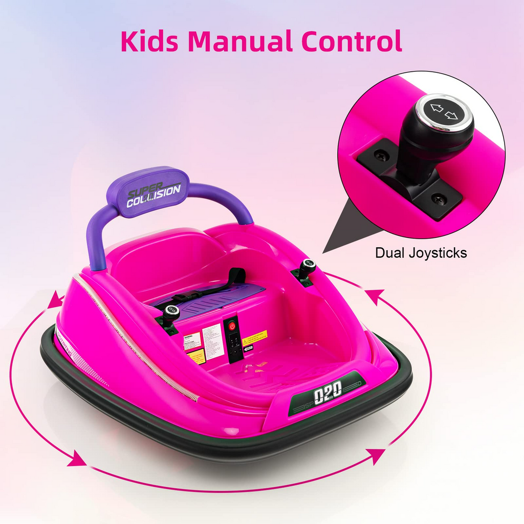 INFANS Bumper Car for Toddlers, 12V Kids Electric Ride on Toy with Remote Control INFANS