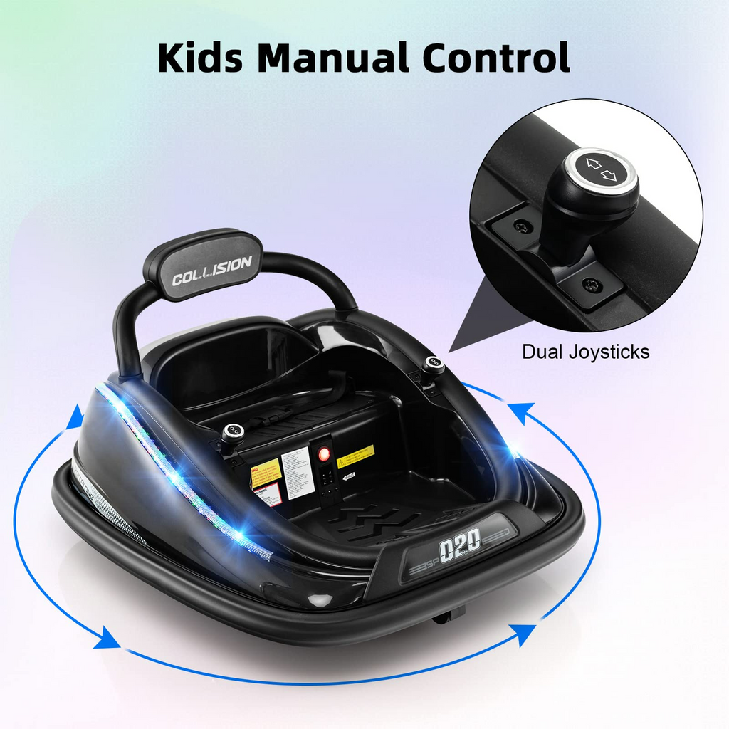 INFANS Bumper Car for Toddlers, 12V Kids Electric Ride on Toy with Remote Control INFANS