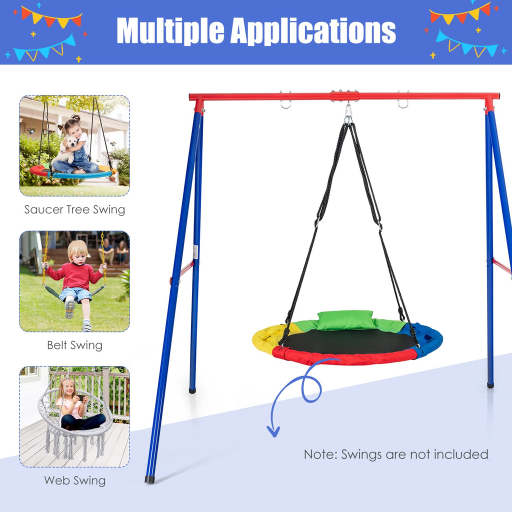 550lbs Heavy Duty Metal Swing Frame | Extra Large A-Frame Swing Stand for Kids and Adult Outdoor Backyard Playground INFANS