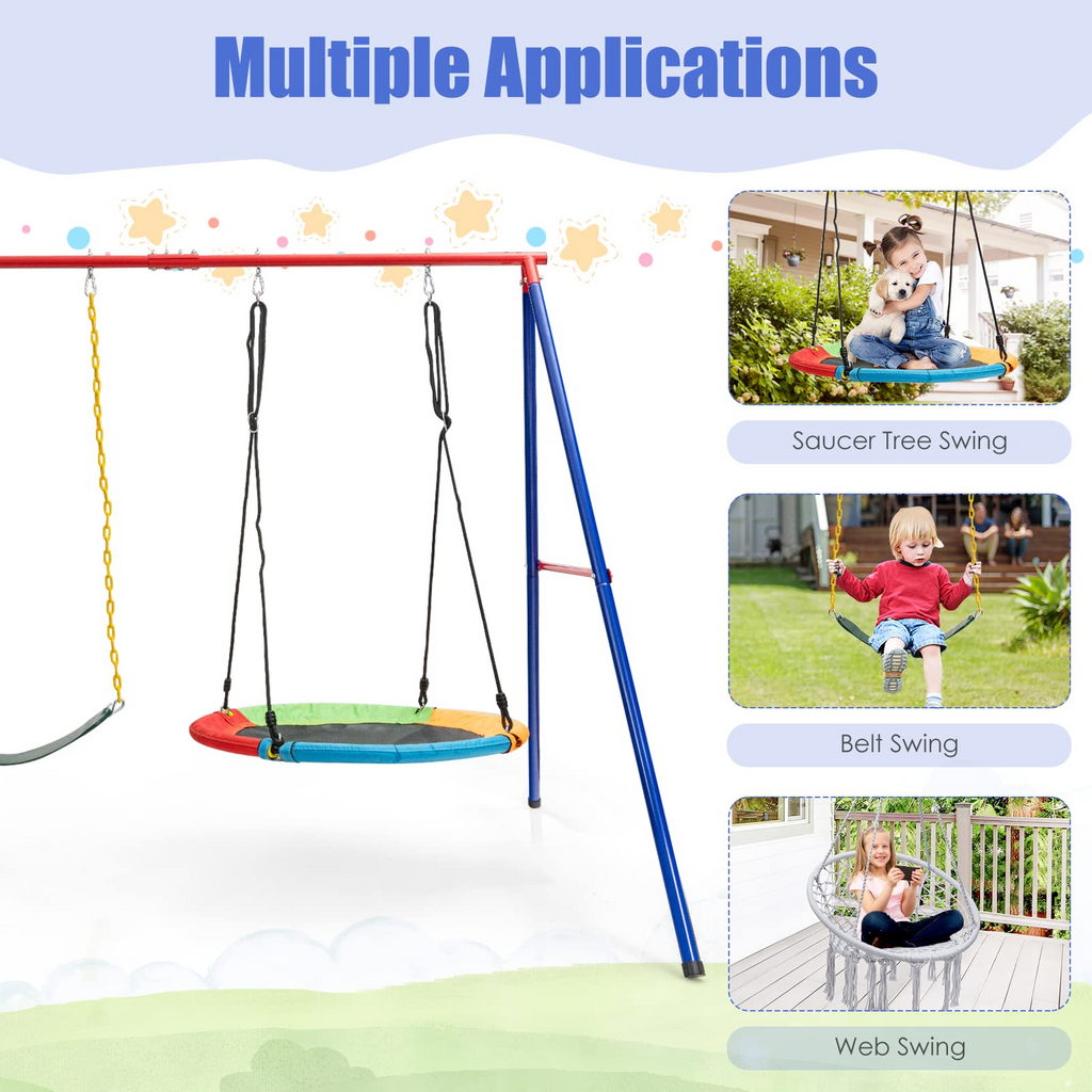 Extra Large A-Frame Swing Stand for Kids and Adult Indoor Outdoor Activity Backyard Playground INFANS