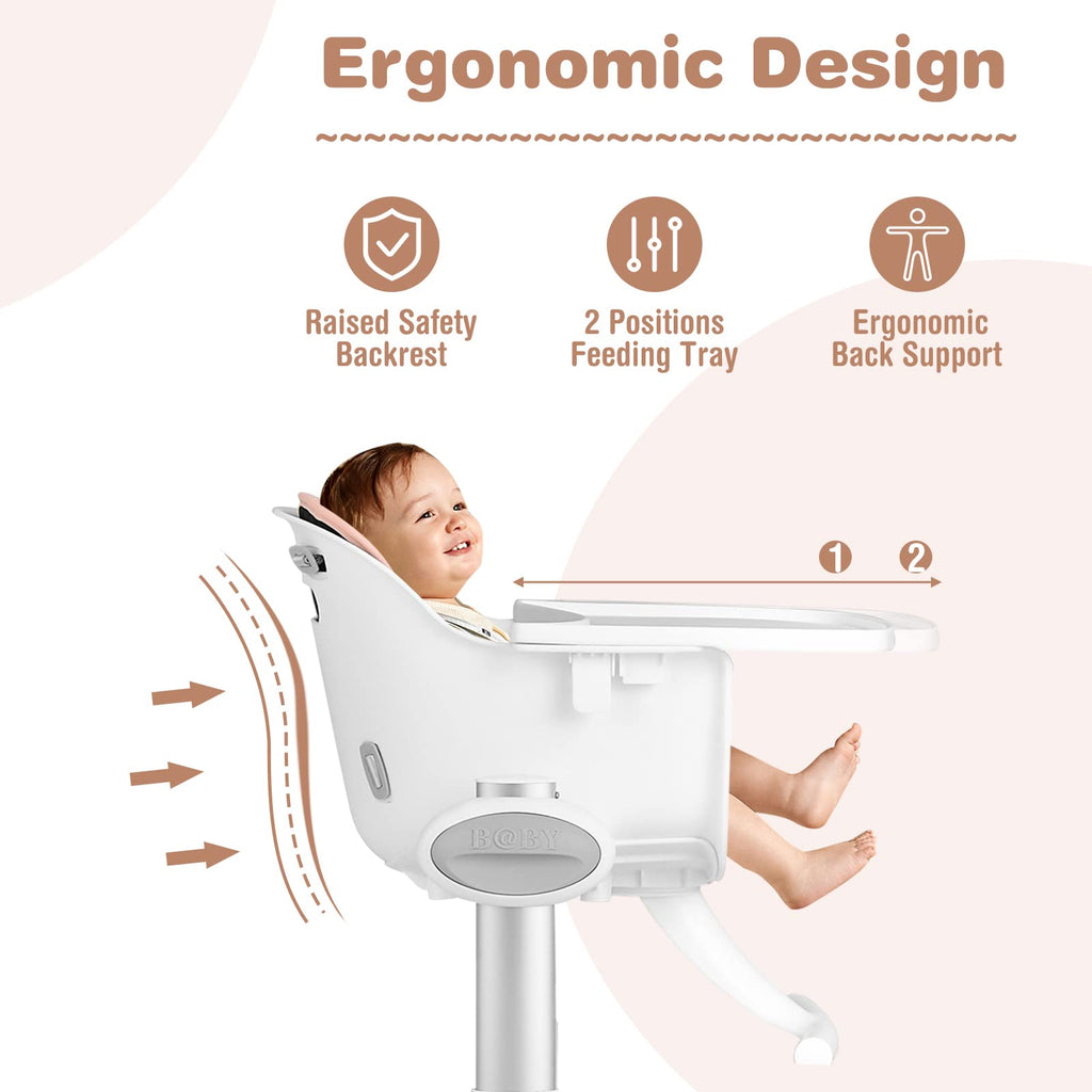 INFANS Baby High Chair, Modern Convertible Design Highchair with Aluminum Construction INFANS