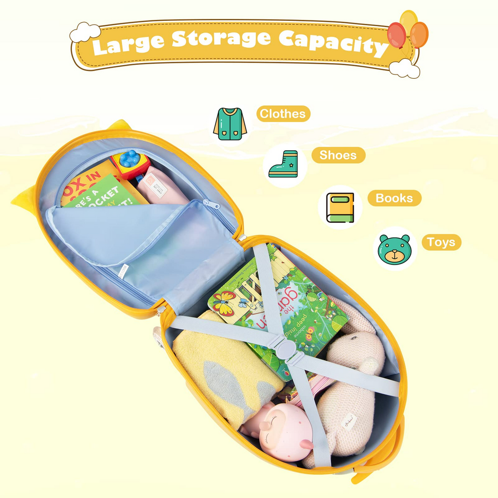 INFANS Kids Luggage, 16’’ Carry On Rolling Suitcase for Girls Boys with 2 Flashing Spinner Wheels INFANS