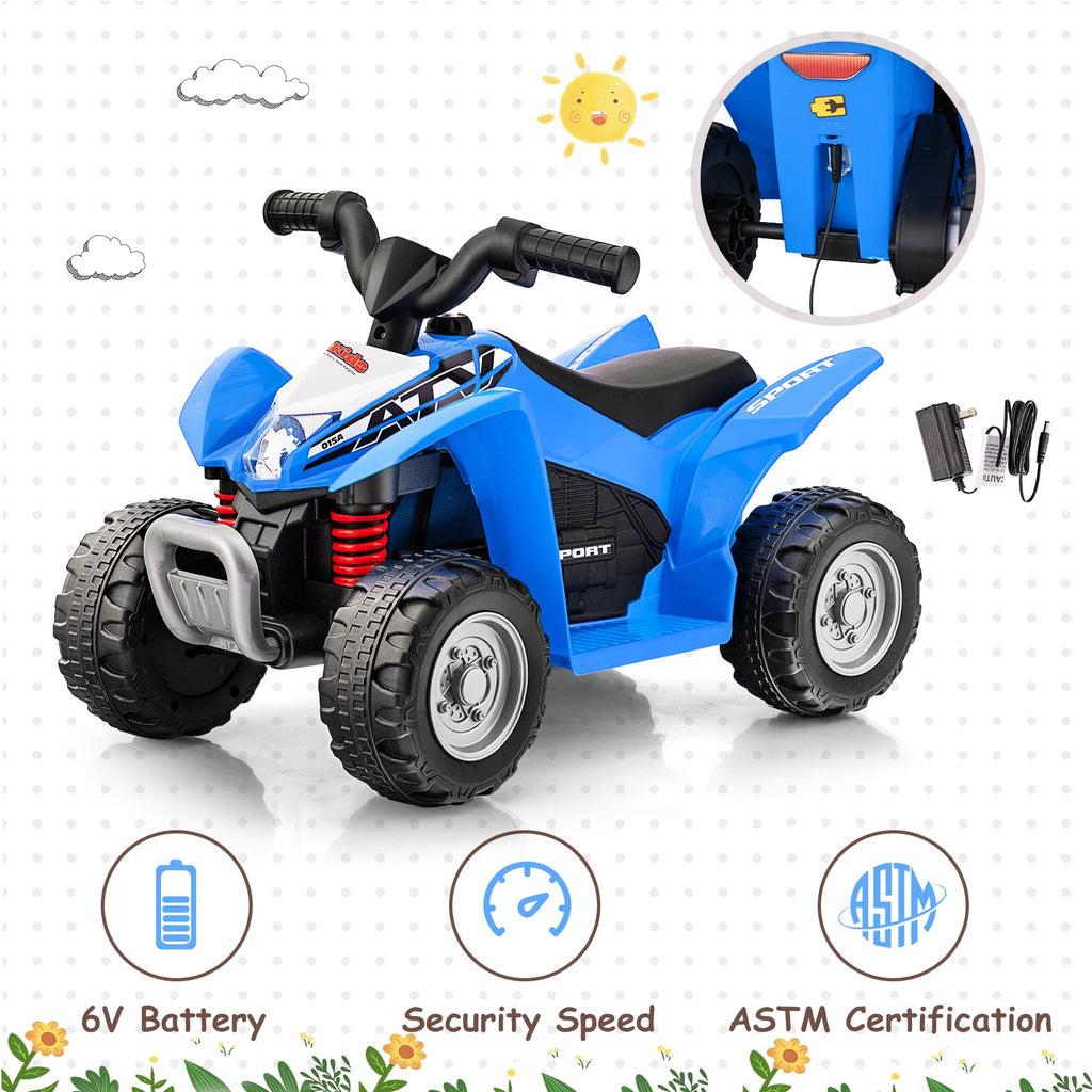 Infans Kids Ride On ATV, 6V Electric Vehicle for Toddlers, 4 Wheeler Battery Powered Motorized Quad Toy Car INFANS