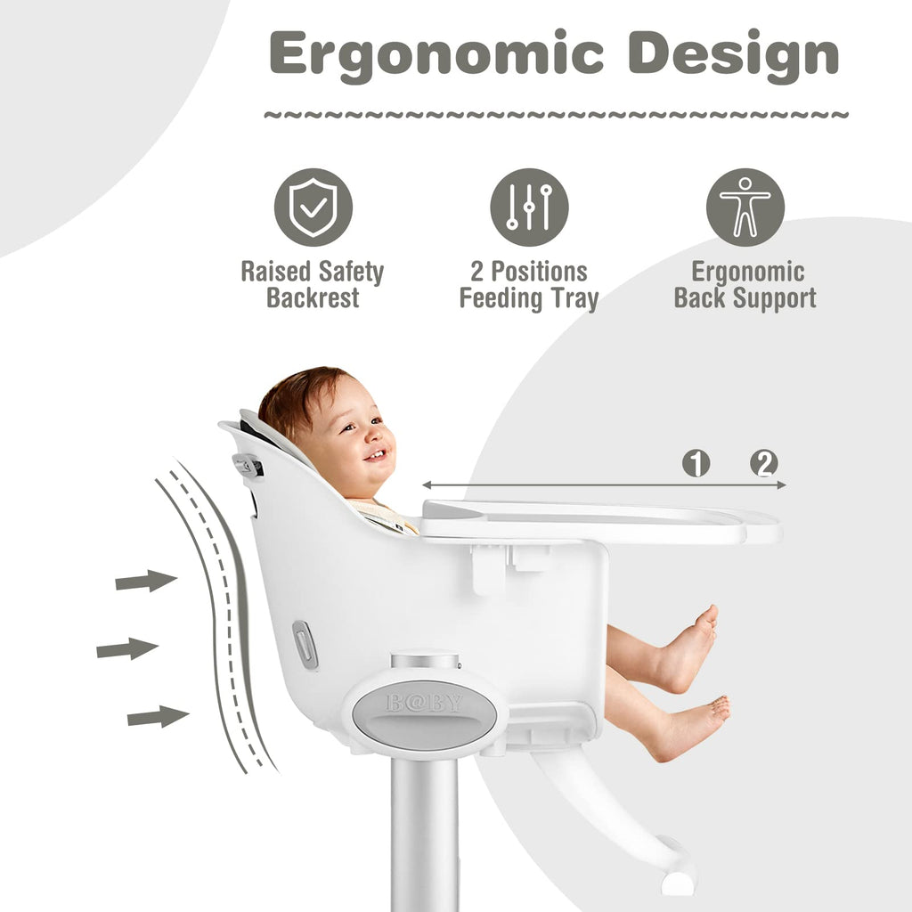 INFANS Baby High Chair, Modern Convertible Design Highchair with Aluminum Construction INFANS