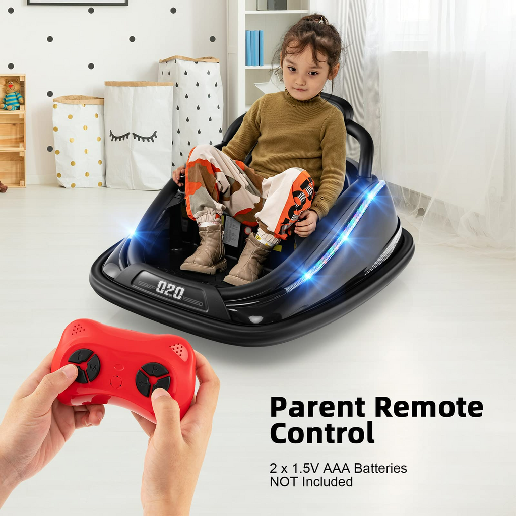 INFANS Bumper Car for Toddlers, 12V Kids Electric Ride on Toy with Remote Control INFANS