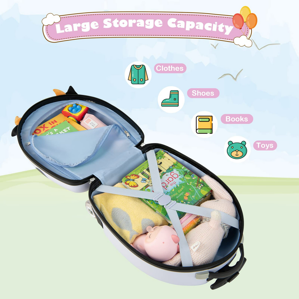 INFANS Kids Luggage, 16’’ Carry On Rolling Suitcase for Girls Boys with 2 Flashing Spinner Wheels INFANS