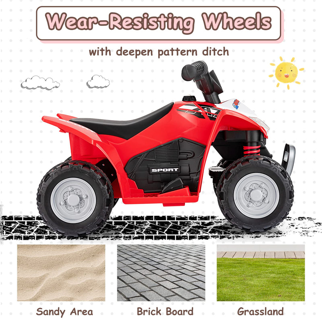 Infans Kids Ride On ATV, 6V Electric Vehicle for Toddlers, 4 Wheeler Battery Powered Motorized Quad Toy Car INFANS