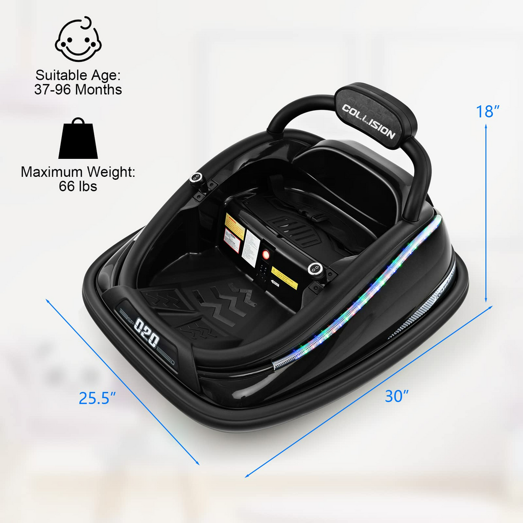 INFANS Bumper Car for Toddlers, 12V Kids Electric Ride on Toy with Remote Control INFANS