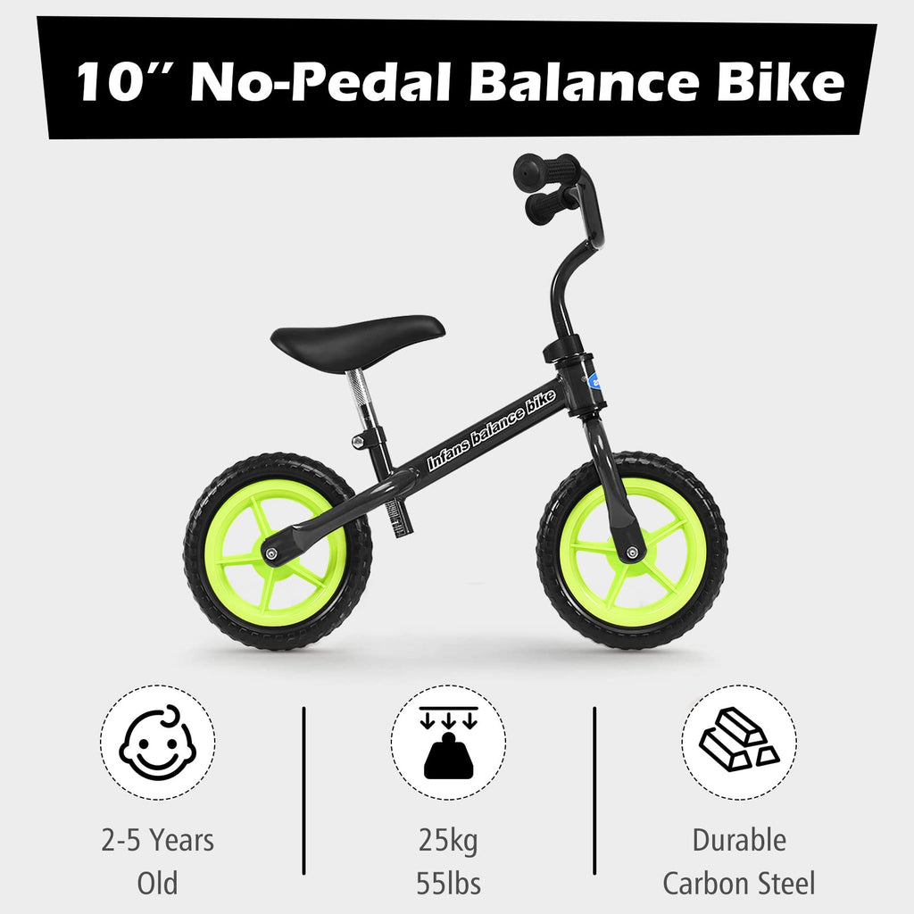 Balance Bike Training Bicycle with 10" Airless Eva Tires INFANS
