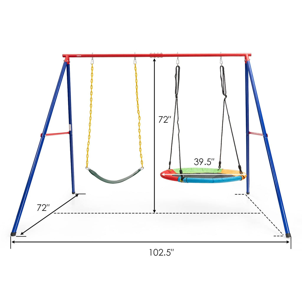 Extra Large A-Frame Swing Stand for Kids and Adult Indoor Outdoor Activity Backyard Playground INFANS